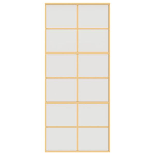 vidaXL Skjutdörr guld 90x205 cm frostat ESG-glas och aluminium