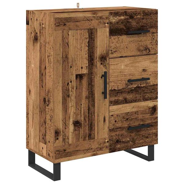 vidaXL Sideboard med l&aring;da Gammalt tr&auml; 69,5 x 34 x 90 cm