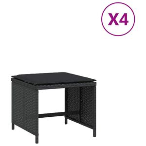 vidaXL Tr&auml;dg&aring;rdspallar med dynor 4 st svart 41x41x36 cm konstrotting