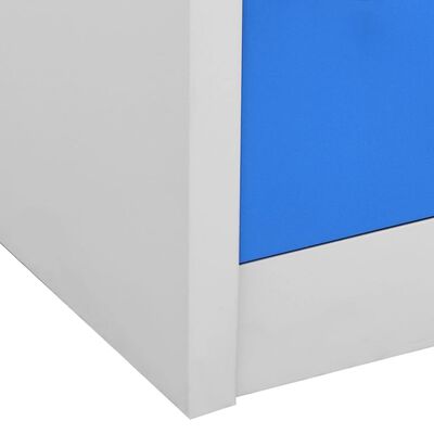 vidaXL Förvaringsskåp 2 st ljusgrå och blå 90x45x92,5 cm stål