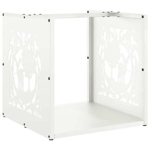vidaXL Vedst&auml;ll vit 40x40x40 cm kallvalsat st&aring;l