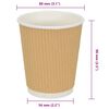vidaXL Kaffekoppar i papper 500 st 8oz 200ml brun