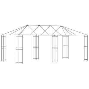 vidaXL Paviljongram utan paviljongtyg 6 x 3 m Svart St&aring;l