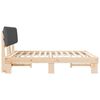 vidaXL Sängram med Klädd Huvudgavel Mörkgrå 200 x 200 cm Massiv furu