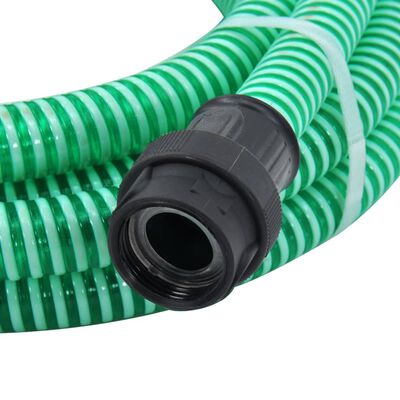 vidaXL Sugslang med kopplingar mässing grön 1" 10 m PVC