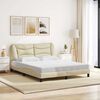 vidaXL Bed Frame without Mattress "Hvar" Cream 160x200 cm Fabric