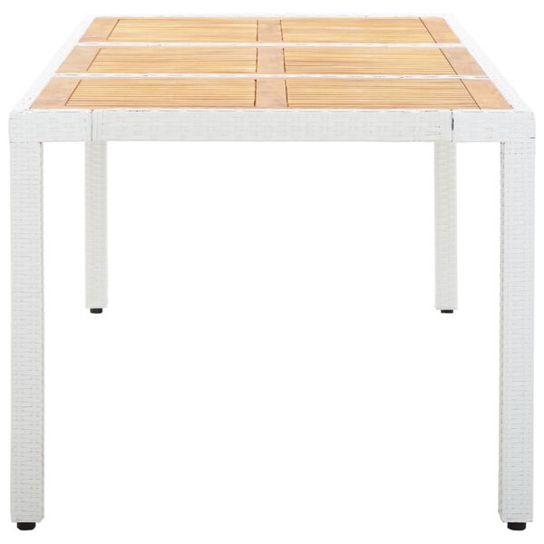 vidaXL Tr&auml;dg&aring;rdsbord vit 190x90x75 cm konstrotting massivt akaciatr&auml;