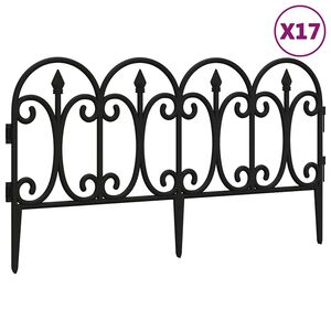vidaXL Rabattkanter 17 st svart 10 mm PP