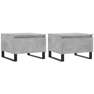 vidaXL Soffbord 2 st betonggr&aring; 50x46x35 cm konstruerat tr&auml;