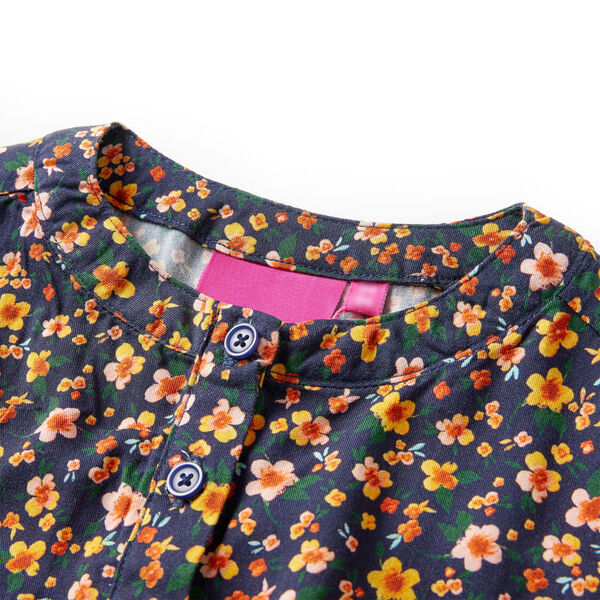 Klänning med långa ärmar för barn marinblå 128