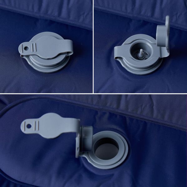 vidaXL Självuppblåsande campingmadrass med kudde 1 person marinblå