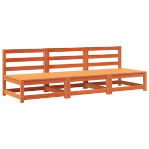 vidaXL Tr&auml;dg&aring;rdssoffa utan armst&ouml;d 3 st vaxbrun 70x70x67cm massiv furu