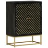 vidaXL Sk&auml;nk med 2 d&ouml;rrar svart & guld 55x30x75 cm massivt mangotr&auml;