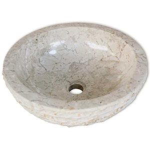 vidaXL Handfat Marmor 40 cm Gr&auml;ddvit