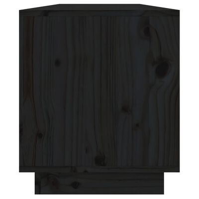 vidaXL Tv-bänk svart 110,5x34x40 cm massiv furu