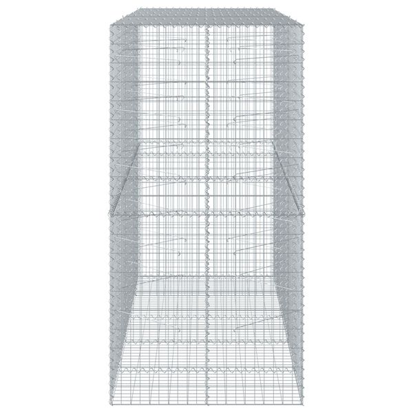 vidaXL Gabionkorg med skydd 250x100x200 cm galvaniserat järn