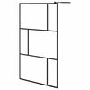 vidaXL Duschv&auml;gg med h&auml;rdat glas svart 115x195 cm