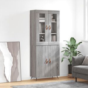 vidaXL H&ouml;gsk&aring;p Gr&aring; Sonoma 69,5x34x180 cm konstruerat tr&auml;