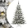vidaXL Plast Hingad Julgran med LED -remsljus Vit 210 cm PE och PVC