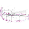 vidaXL Sängram med huvudgavel vit 120x200 cm massivt trä