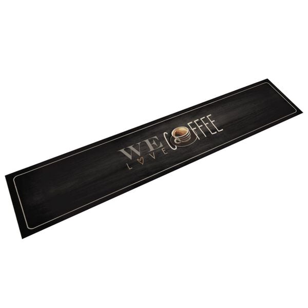 vidaXL K&ouml;ksmatta maskintv&auml;ttbar text kaffe 60x300 cm sammet