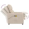 vidaXL Elektrisk massagefåtölj gräddvit mikrofibertyg