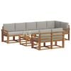 vidaXL Utomhussoffset med kudde 9 pcs Naturlig och Ljus Gr&aring;