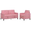 vidaXL Soffgrupp med f&ouml;rvaring 2 st Rosa Polyester