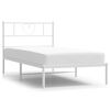 vidaXL S&auml;ngram utan madrass med huvudgavel metall vit 75x190 cm