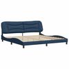 vidaXL Bed Frame without Mattress "Hvar" Blue 200x200 cm Fabric