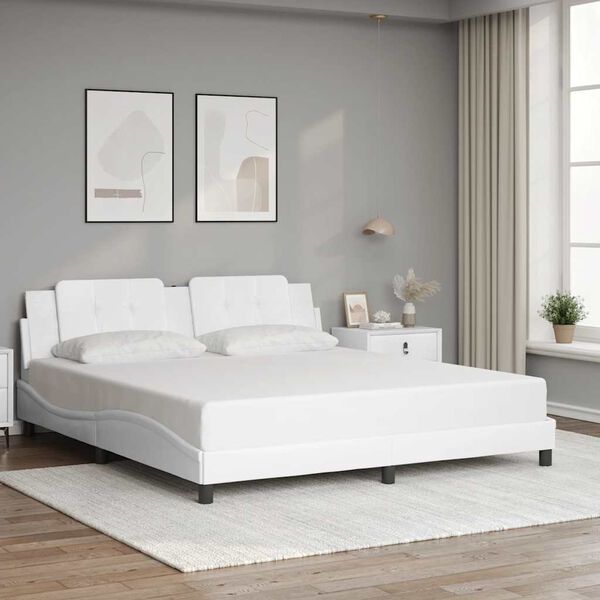 vidaXL Bed Frame without Mattress "Zadar" White 180x200 cm Faux Leather