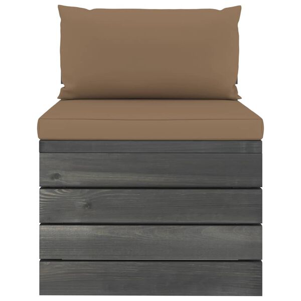 vidaXL Pallsoffa med dynor 2 delar massiv furu