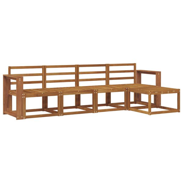 vidaXL Utomhussoffset 5 pcs Naturf&auml;rg Massivt Akaciatr&auml;