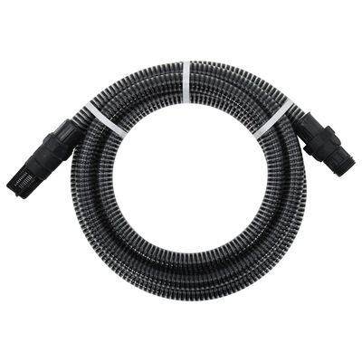 vidaXL Sugslang med PVC-kopplingar 10 m 22 mm svart