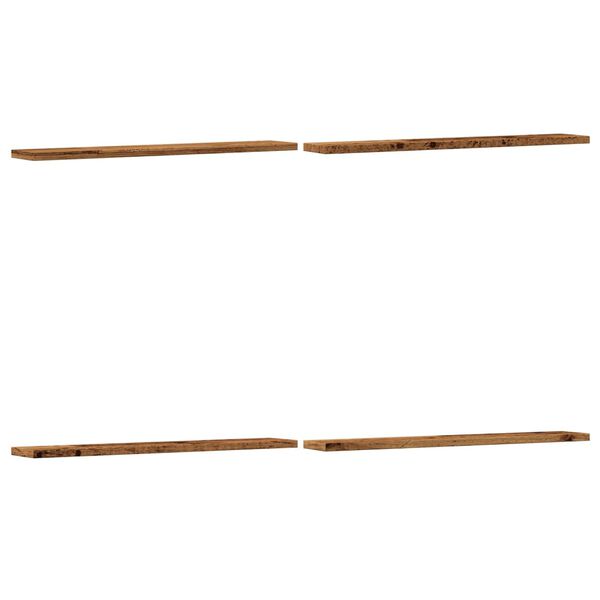 vidaXL Hyllplan 4 st &aring;ldrat tr&auml; 60x10x1,5 cm konstruerat tr&auml;