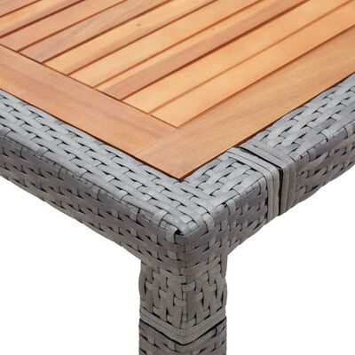 vidaXL Trädgårdsbord grå 200x150x74 cm konstrotting och akaciaträ