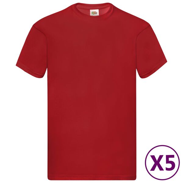 Fruit of the Loom Original T-shirt 5-pack röd stl. M bomull