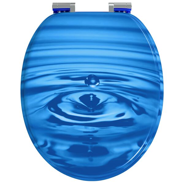 vidaXL Toalettstol Bl&aring; Droppe 44 x 38 cm MDF-board