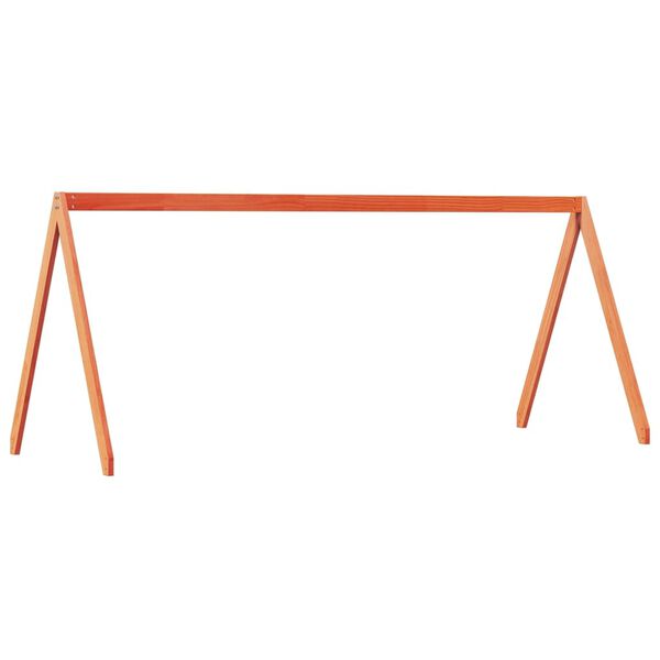 vidaXL Tak till barns&auml;ng vaxbrun 209x85,5x88 cm massiv furu