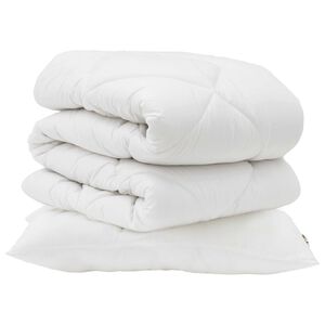 vidaXL Dunt&auml;cke med kudde 2 pcs Vit Mikrofiber
