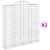 vidaXL Gabioner b&aring;gformade 2 st 200x30x200/220 cm galvaniserat j&auml;rn