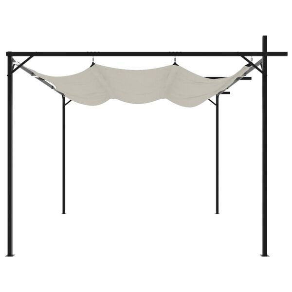 vidaXL Pergola med inf&auml;llbart tak gr&auml;ddvit 295x292x230 cm