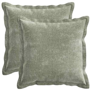 vidaXL Kudd&ouml;verdrag 2 pcs HOUTEN Gr&ouml;n 50 x 50 cm Chenilletyg