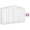 vidaXL Gabioner b&aring;gformade 2 st 200x50x120/140 cm galvaniserat j&auml;rn