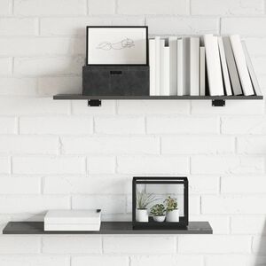 vidaXL Hyllplan 8 st gr&aring; h&ouml;gglans 80x20x1,5 cm konstruerat tr&auml;