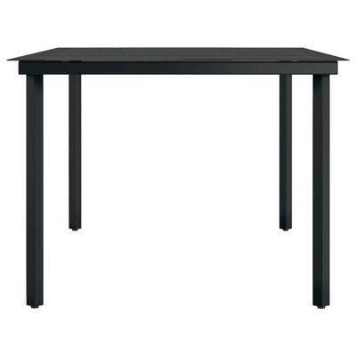 vidaXL Trädgårdsbord svart 200x100x74 cm stål och glas