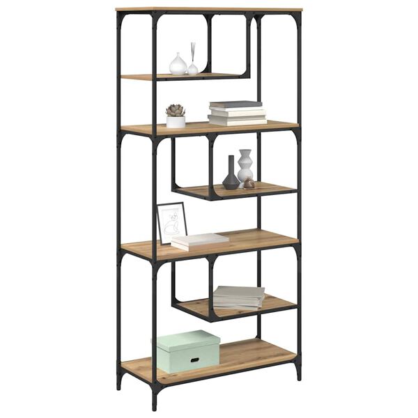 vidaXL Bokhylla artisan ek 81 x 36 x 176 cm Konstruerat tr&auml;