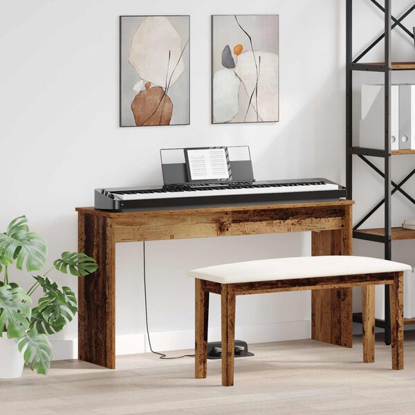 vidaXL Tangentbord St&auml;ll Gammalt tr&auml; 120 x 32 x 64 cm Konstruerat tr&auml;