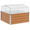vidaXL Trädgårdsplanterare med växthus Ljusbrun 100 x 100 x 77 cm