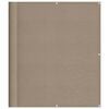 vidaXL Balkongsk&auml;rm taupe 120x1000 cm 100% polyester oxford